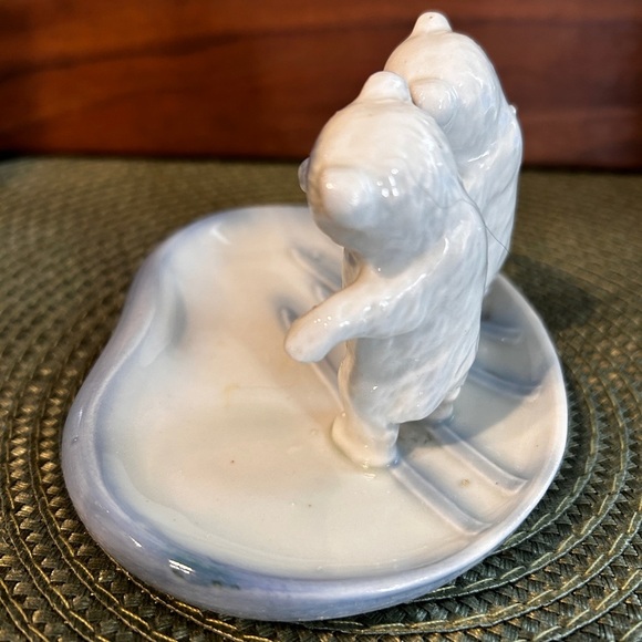 Antique German Porcelain Bears Blue & White Trinket Dish Circa Mid to Late 1800s - Picture 3 of 11